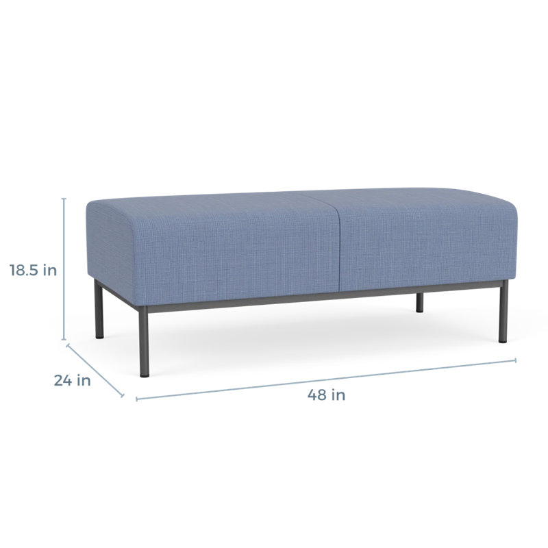 Banc de réception Darsey, Chambray bleu marine clair, Gris anthracite