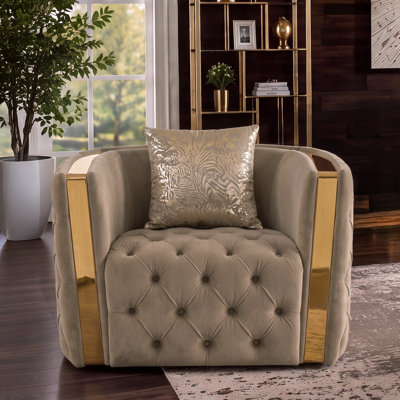 Doruk 43.6'' Velvet Armchair
