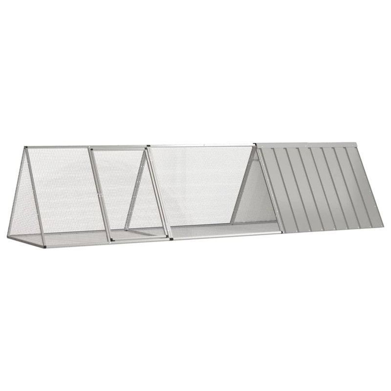  Rabbit Cage Galvanised Steel, 71cm H x 302.5cm W x 80.5cm D, Grey