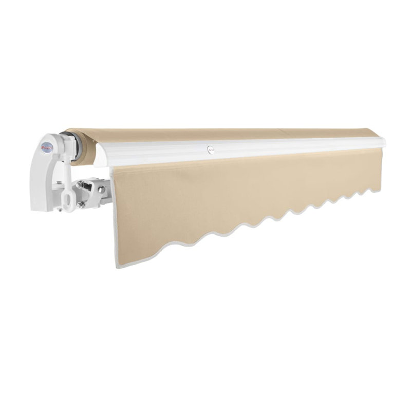 Awntech 10'' Fabric Cover Motorized Retractable Patio Awning, 120" W x 96" D