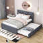 Lit plateforme tapissier avec couchette Elerte-566375482-566375428