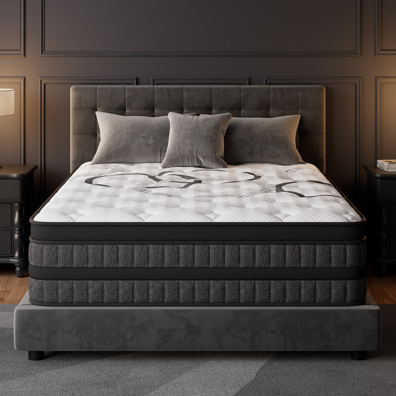 14" Medium Firm Euro Top Hybrid Mattress with Multi-layer Gel Memory Foam,Enhanced Pocket Springs for Motion Isolation & Pressure Relief