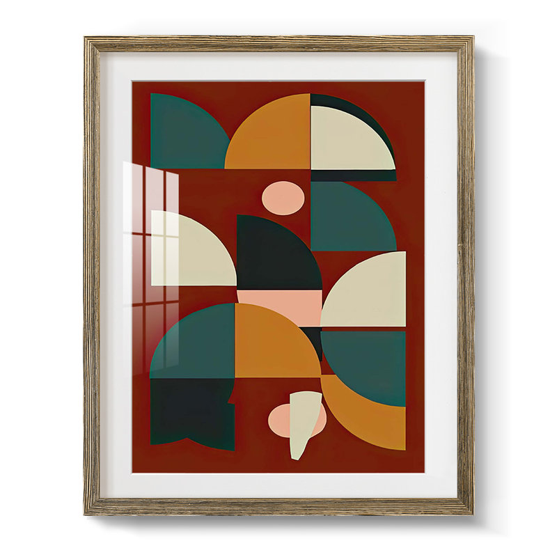 Arches sur rouille II, Papier avec cadre noyer, Blanc