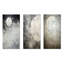 Minimalisme gris lune surface I - Tachisme ensemble d'art mural en métal de 3-1385061152