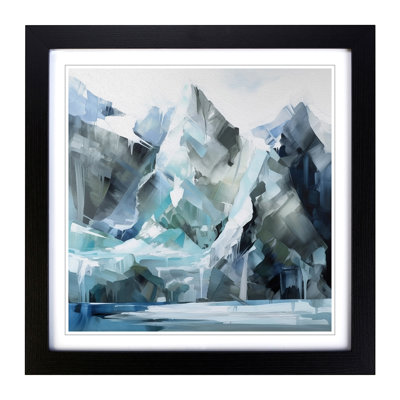 Glacier Gestural Art No.4 - Framed Print