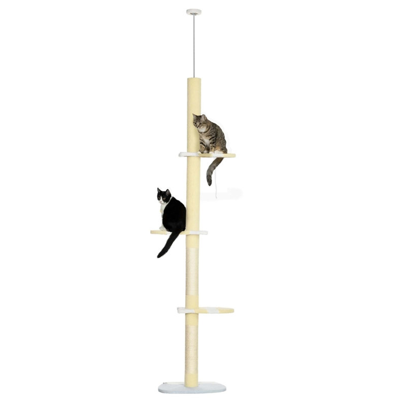 Emogene 102.25'' H Cat Tree, 102.25" H x 13.50" W x 18.50" L, Yellow