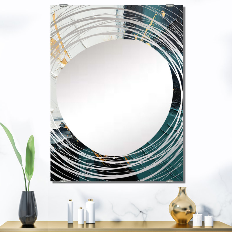 Marbre cascade V - peinture abstraite murale miroir MIR137678, 40 po x 30 po