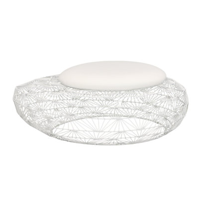 Wire Mesh Stone Stool with Cushion