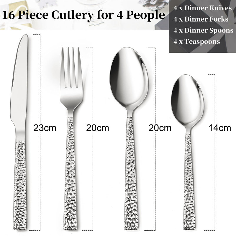 Fairmont Park Ultan 16 Piece Stainless Steel Cutlery Set , Service for 4