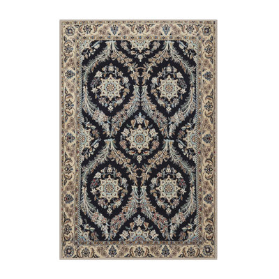 Tapis bleu/beige traditionnel Peirson