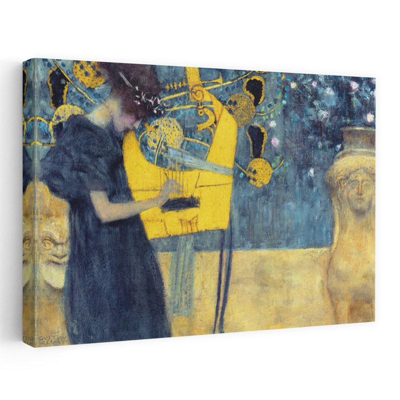 Musik I 1895 Classic Contemporary Wall Art Print by Gustav Klimt - Wrapped Canvas Print, 101.6cm H x 152.4cm W