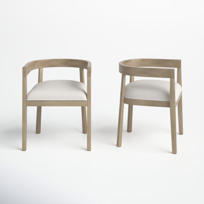 Daney Peony Fabric and Rubberwood Dining Chairs