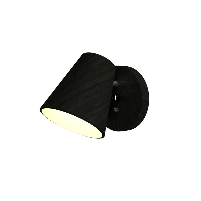 Projecteur conique en bois manufacturé, Gris anthracite