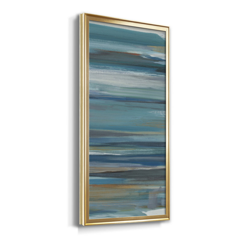" Boom Times IV ", 22.5" H x 42.5" W x 1.5" D, Gold Framed Canvas, No Mat