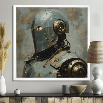 White Grey Metal Majesty Robot I - Robots Wall Decor