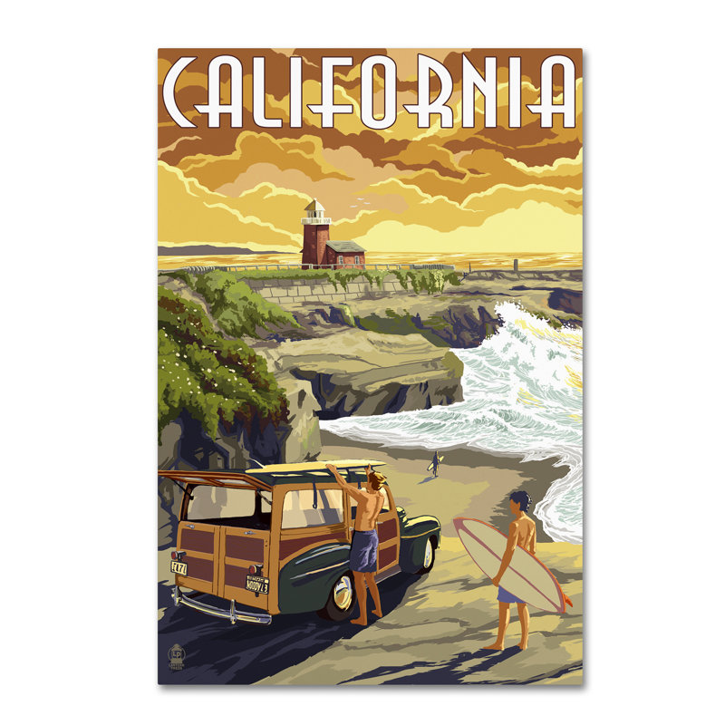 Publicité rétro sur toile Kadey «Travel 60», H 32 po x l 22 po x P 2 po
