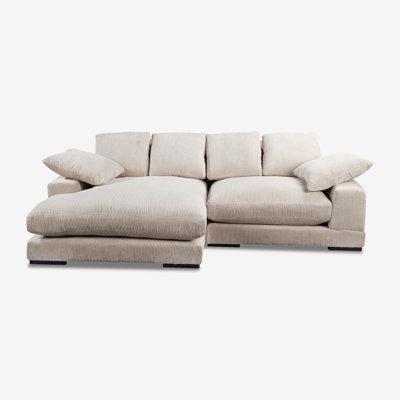 Modholic Aurelle Home 106" Reversible Contemporary Deep Seat Sectional Sofa, Cappuccino