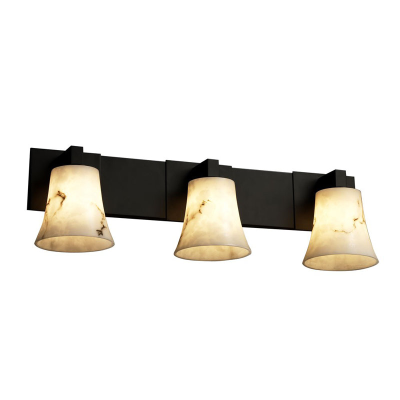 Éclairage pour meuble-lavabo de salle de bain 3 lumières Figgs, Bronze foncé, Ovale