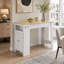 UNAROZ Table de bar 3 en 1, buffet avec plateau pliable et finition effet marbre-1732555097