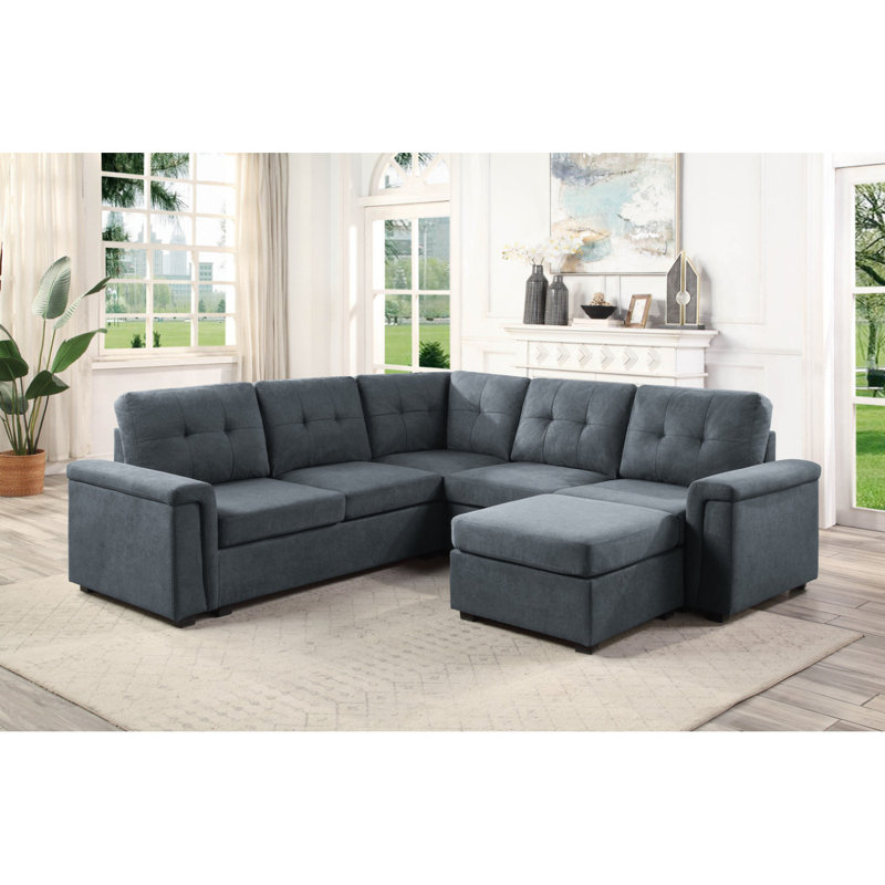 Canapé modulaire 6 places avec repose-pieds 92,5 po Modern, H 35,55 po x l 92,55 po x P 92,55 po