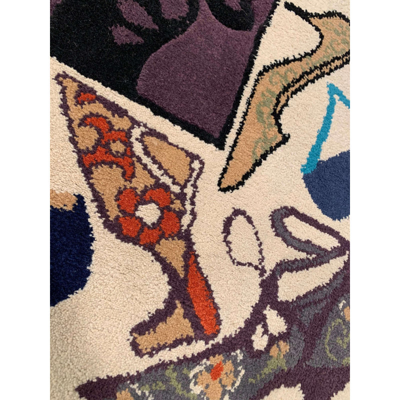 Geometric Area Rug in Burgundy