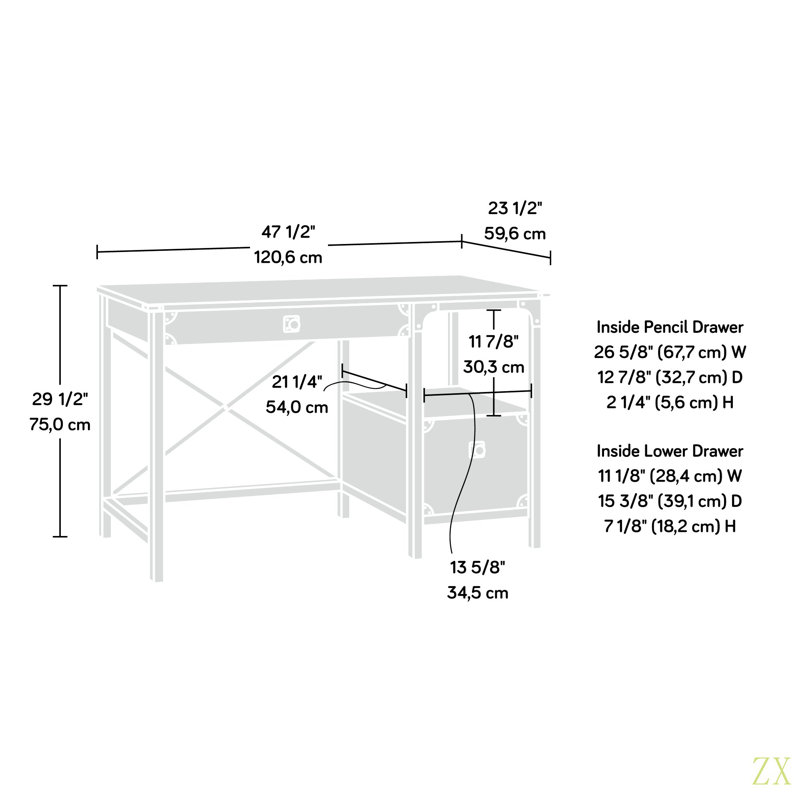 Bureau d'ordinateur, Brun