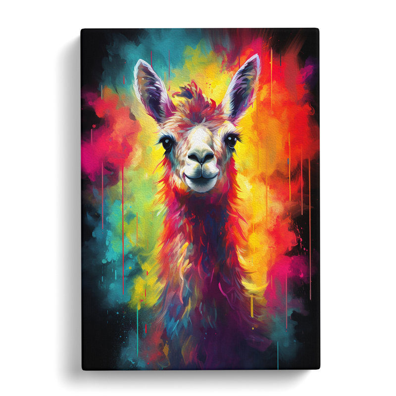 Llama Romanticism - Wrapped Canvas, 60cm H x 40cm W x 3cm D