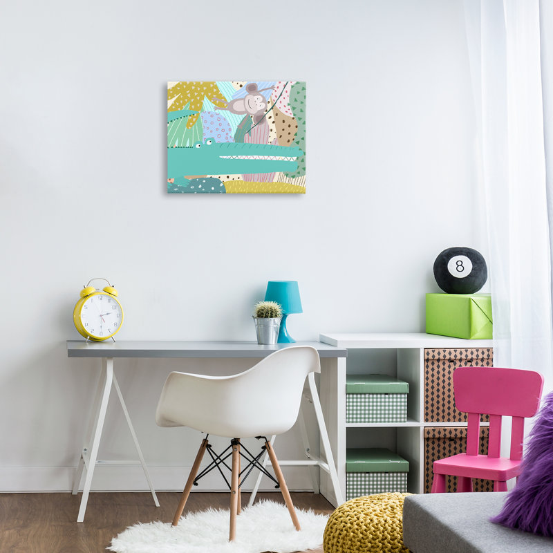 Art mural sur toile, "Wild animaux in motifs Jungle", par Carla Daly, H 16 po x l 20 po