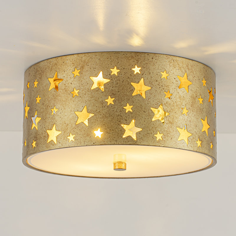 2-Light Star Cutout Flush Mount Ceiling Light