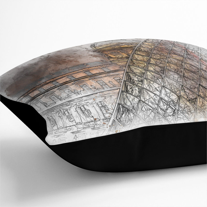 Square Cushion, 40cm H x 40cm W x 15cm D, Black