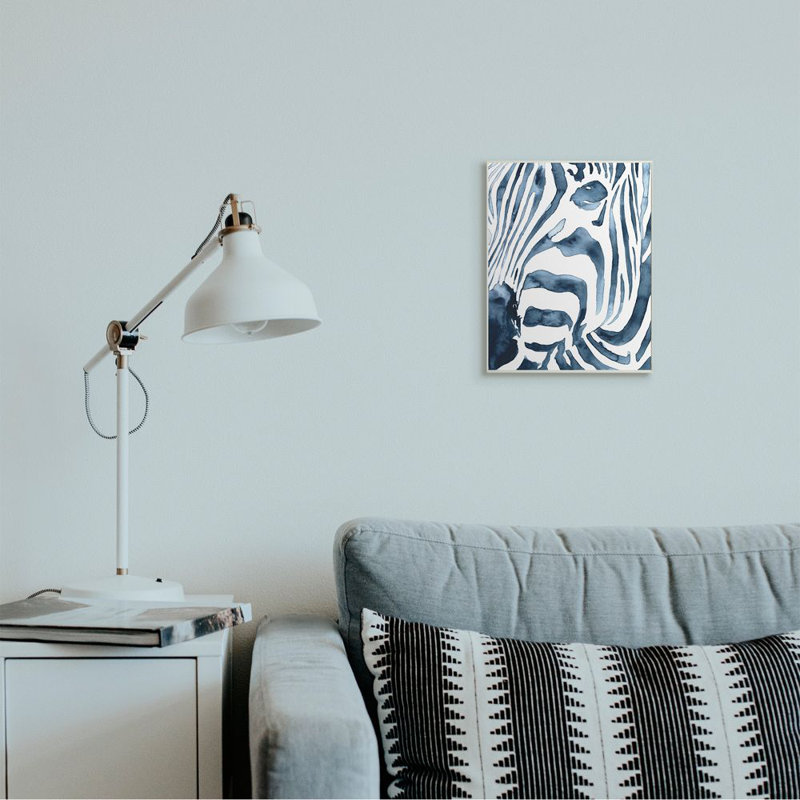 «Zebra Stripe Portrait Zoo Animal Face» par Victoria Borges - reproduction d'art, H 15 po x l 10 po x P 0,5 po, Plaque murale
