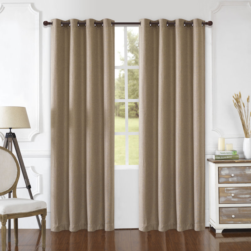Panneau de rideau simple obscurcissant de couleur unie avec œillets Solway, Brume grise, l 52" x L 95"
