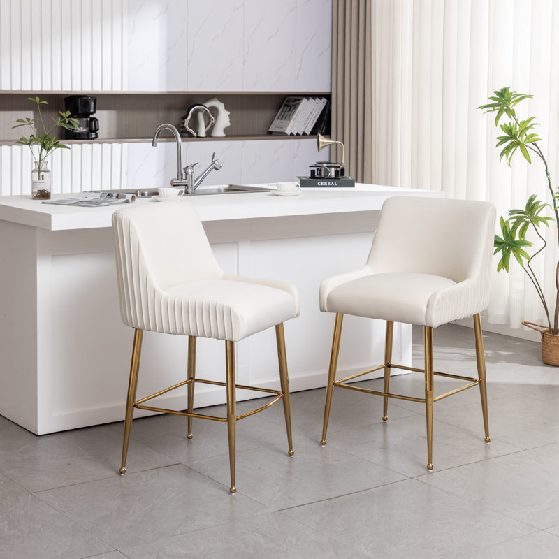 Baudel Zanthia Counter Stool, Beige