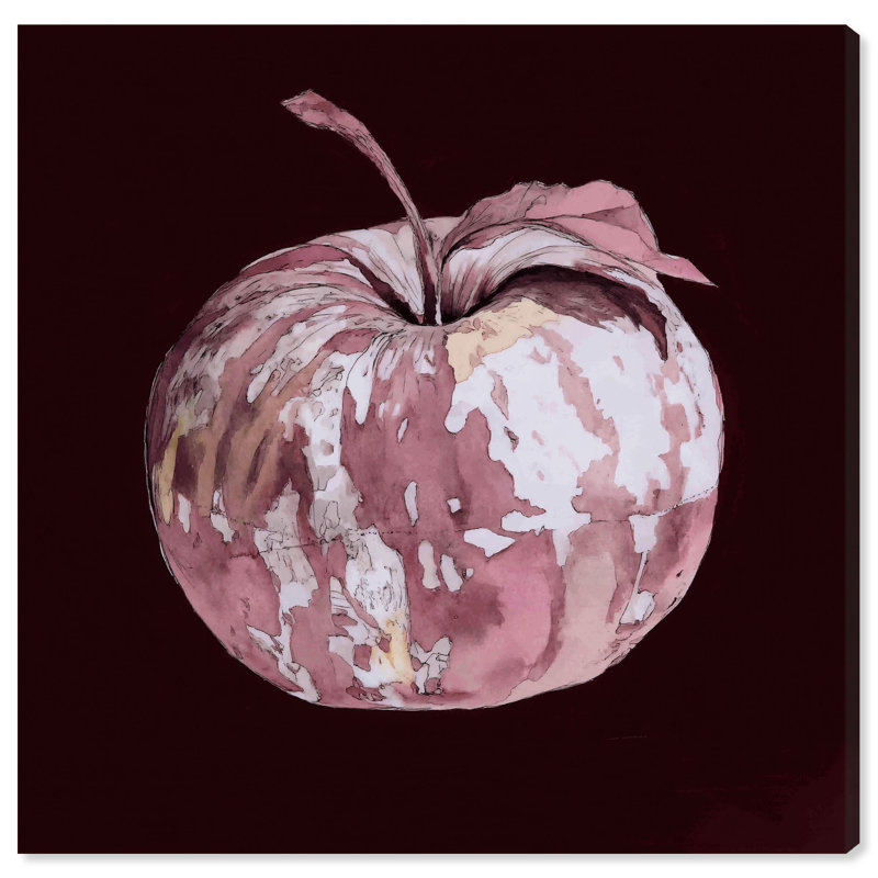 Décoration murale de cuisine « Pomme fragile » sur toile imprimée par Art Remedy, montée sur châssis, 40 x 40 cm