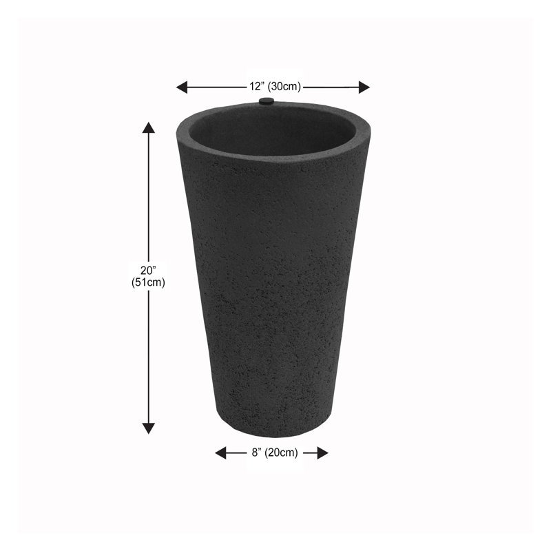Grand pot de fleurs Crete, Noir