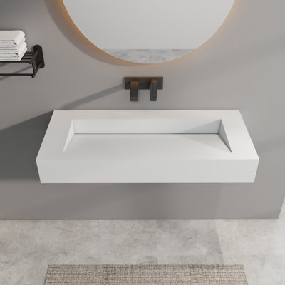 42'' Rectangular Solid Surface Bathroom Sink