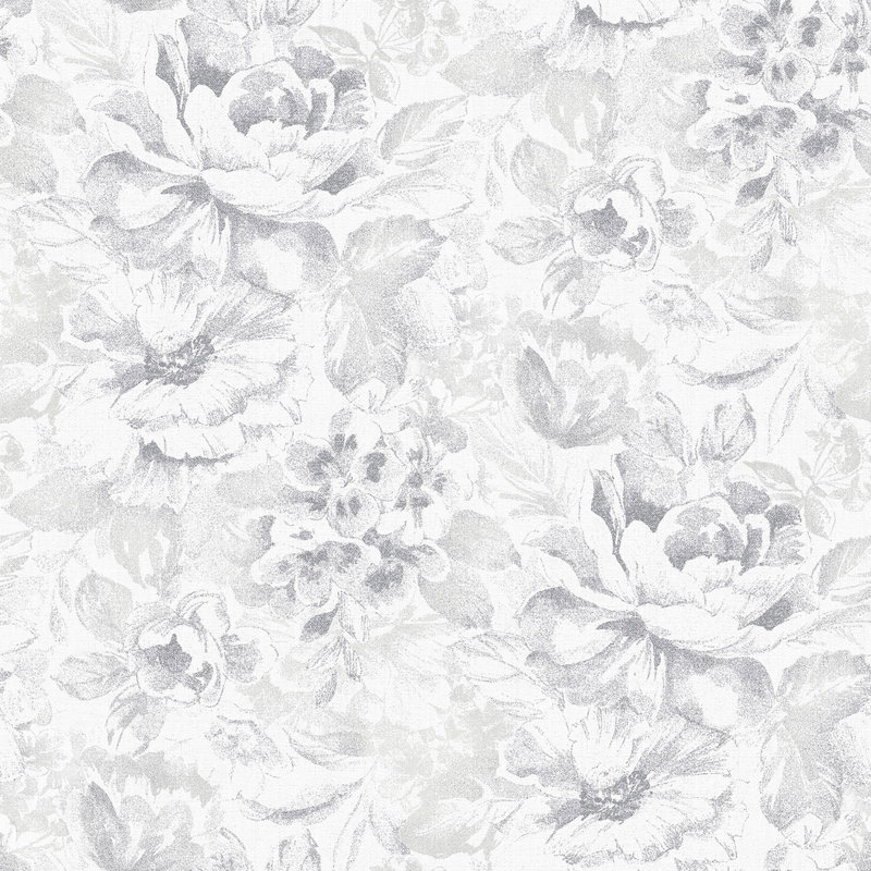 Rouleau de papier peint L 32,81 pi x l 20,87 po Nordic Elements, Argenté / Gris