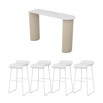 A light luxury home cream-style bar table