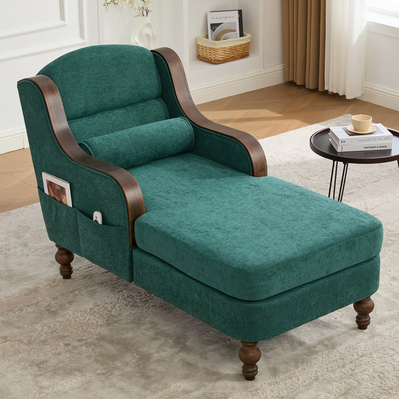 Fauteuil inclinable surdimensionné en chenille, Vert