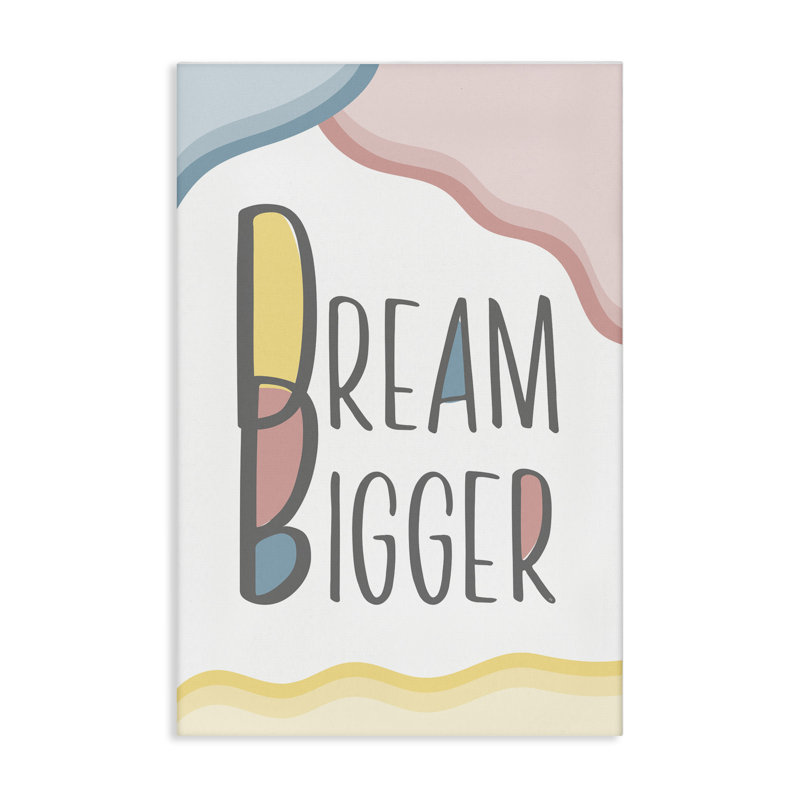 «Dream Bigger Pastel Shapes», art mural sur toile par Martina Pavlova, H 45 po x l 30 po