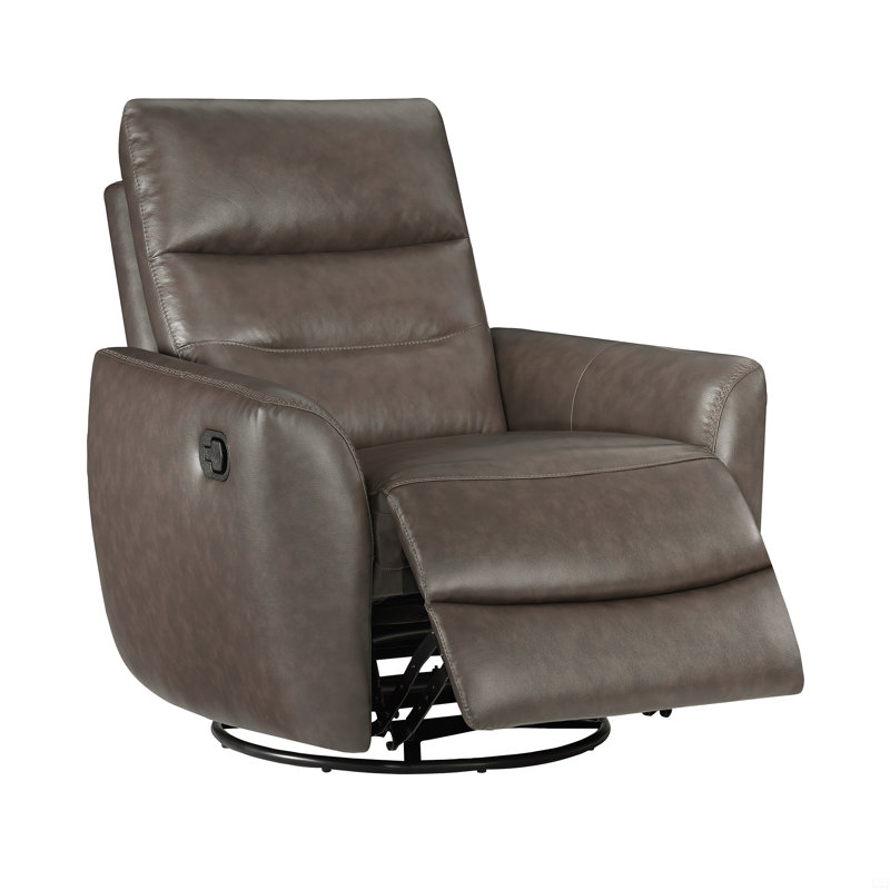 Fauteuil inclinable et pivotant en cuir 1pc, Brun