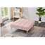 Tissu convertible futon avec pieds en métal doré (rose)