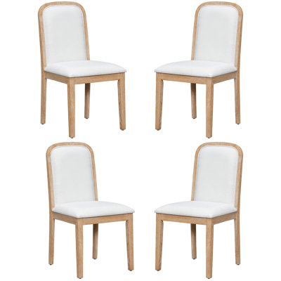 Ensemble de chaises de salle à manger de style rétro avec 4 chaises rembourrées pour la salle à manger et le salon