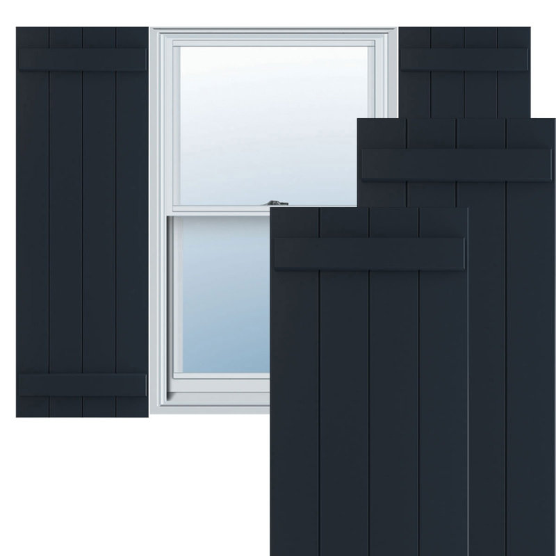 Volets en PVC True Fit, H 50 po x l 21 1/2 po x P 1 po, Bleu nuit sans étoile