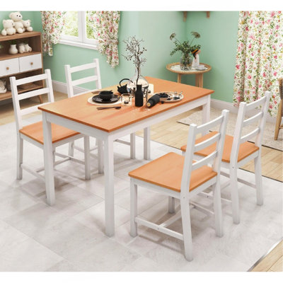 Dining Table Set Modern Kitchen Table and Chairs, Solid Wood Dining Room Set