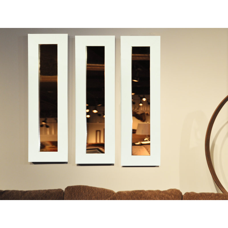 Ensemble 3 pièces de miroirs larges panneaux Scioli, H 29,5 po x l 11,5 po