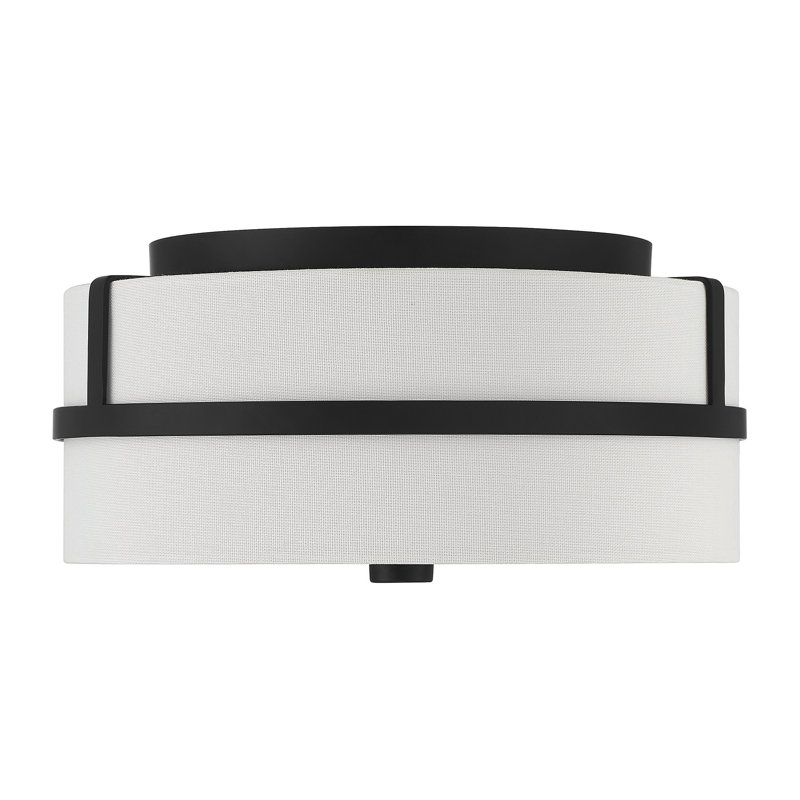 Plafonnier 2 lumières Meridian, Noir mat