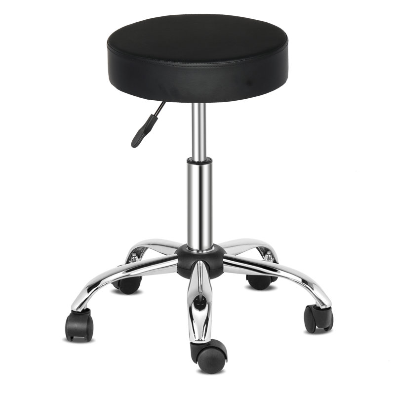 Adjustable Height Ergonomic Lab Stool with Footring Wheels