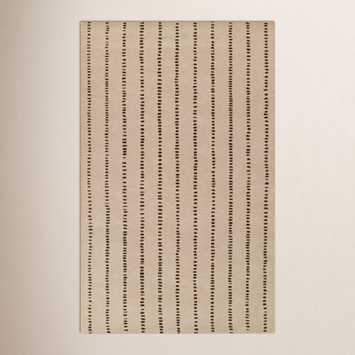 Austen Beige Hand-Tufted Striped Wool Rug