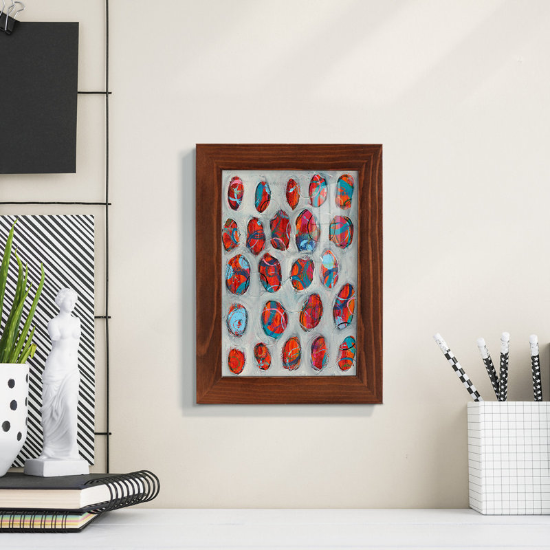 «Vruyr Abstract Circles II», reproduction d'un seul cadre, H 8 po x l 6 po x P 1 po, Châtaigne